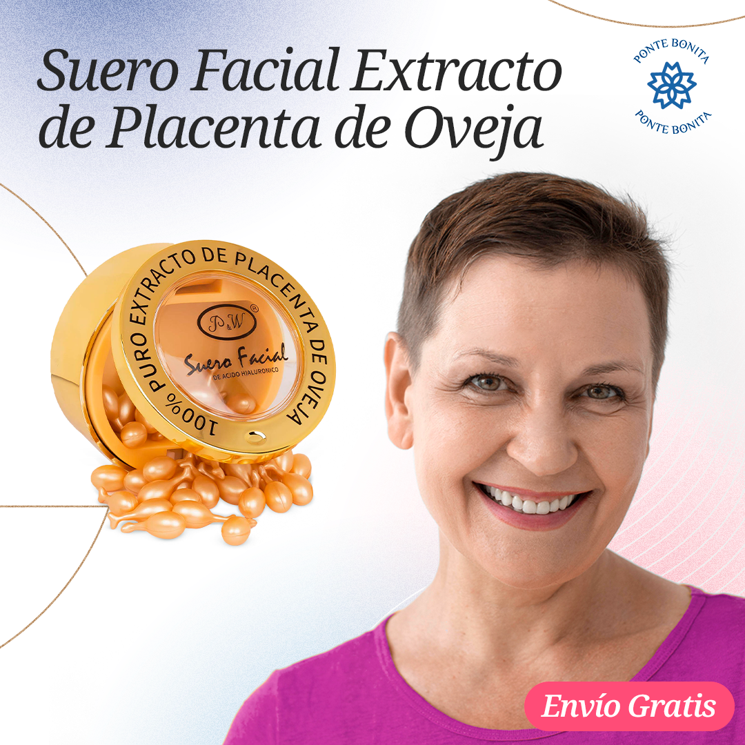 SUERO FACIAL ANTI EDAD CON EXTRACTO DE PLACENTA DE OVEJA Y ÁCIDO HIALURÓNICO